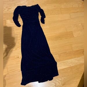 Laundry By Shelli Segal Midnight Sparkle Long Sleeve Dress Size Size 4